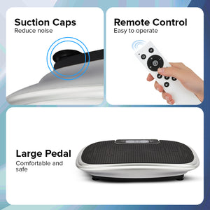 Geepas GVP86107 Vibration Plate Massager | Touchscreen Display | Bluetooth Music| Remote Control and 200W Powerful Motor for Full Body Home Fitness Training System