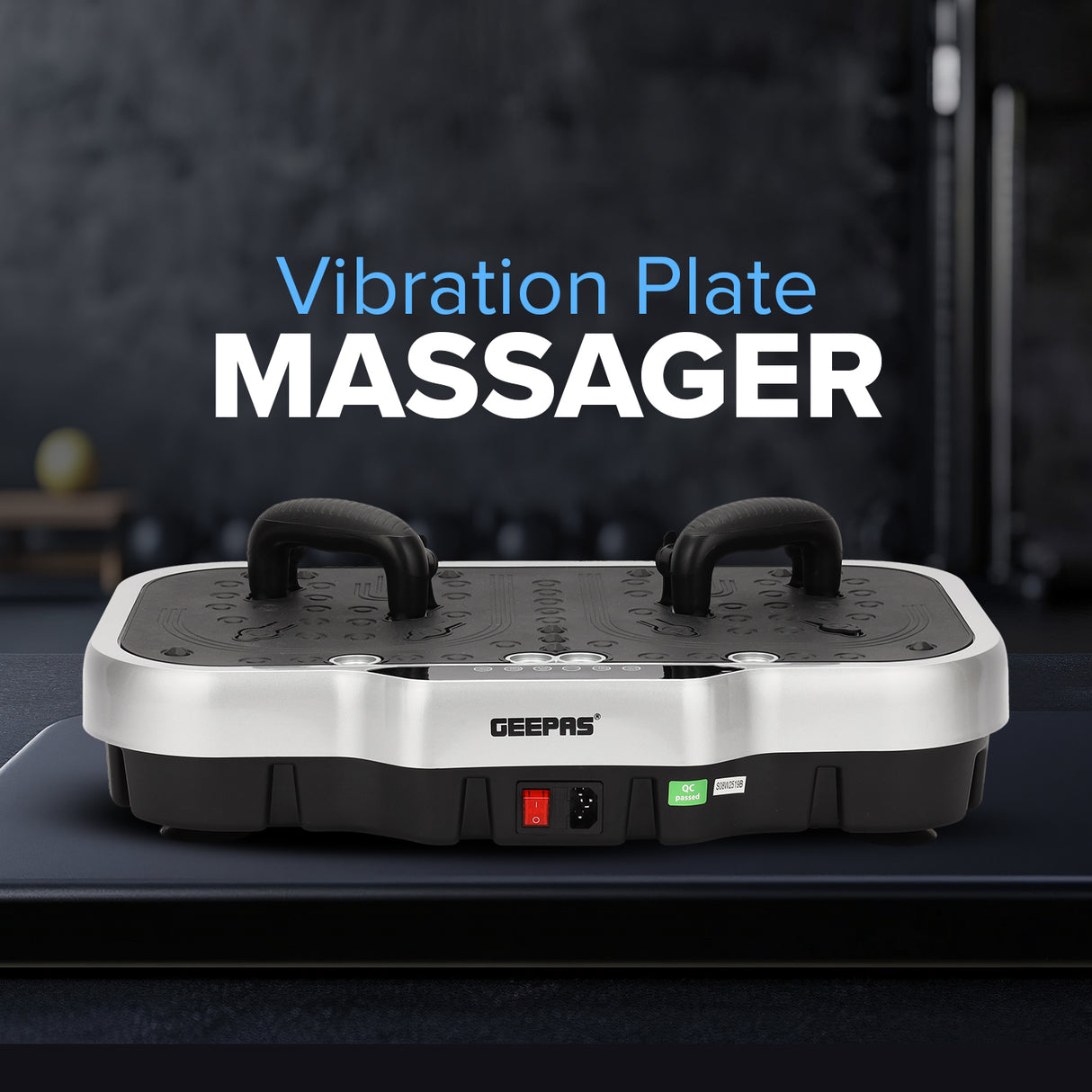 Geepas GVP86108 Vibration Plate Massager for Full Body Fitness Training | 5 Modes| Bluetooth Music | Touchscreen Display| Remote Control & Pull Ropes | For Home Workout