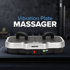 Geepas GVP86108 Vibration Plate Massager for Full Body Fitness Training | 5 Modes| Bluetooth Music | Touchscreen Display| Remote Control & Pull Ropes | For Home Workout