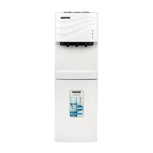 Geepas GWD17017 Water Dispenser with Storage Cabinet | Hot Cold & Normal Water | Stainless Steel Tank | Child Safety Lock | Floor Standing Design for Home & Office