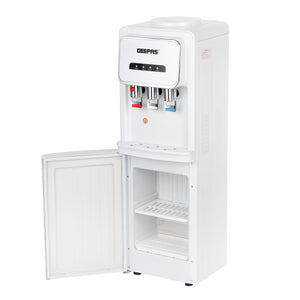 Geepas GWD17024 Hot & Cold Water Dispenser | Built-In Refrigerator | 3 Taps |  Child Safety Lock| 304 Stainless Steel Tank| Powerful Heating & Cooling Performance Pro