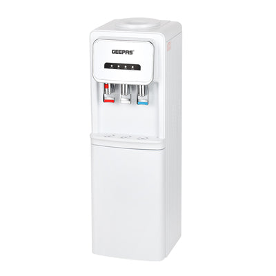 Geepas GWD17024 Hot & Cold Water Dispenser | Built-In Refrigerator | 3 Taps |  Child Safety Lock| 304 Stainless Steel Tank| Powerful Heating & Cooling Performance Pro