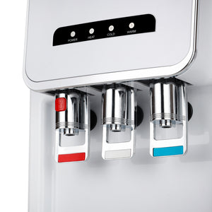 Geepas GWD17024 Hot & Cold Water Dispenser | Built-In Refrigerator | 3 Taps |  Child Safety Lock| 304 Stainless Steel Tank| Powerful Heating & Cooling Performance Pro