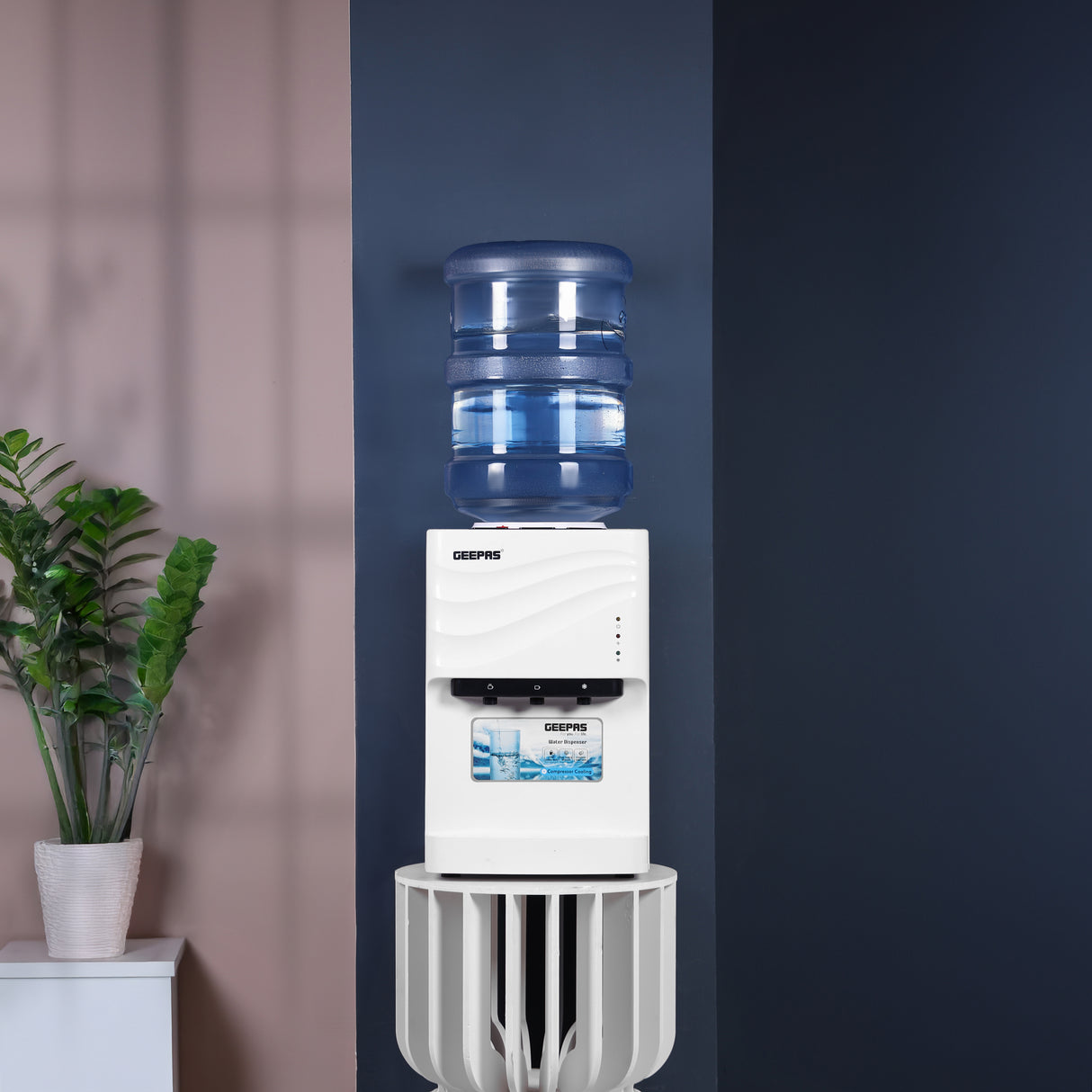 Geepas GWD8358 Water Dispenser | Hot, Cold & Normal Water Function | Child Safety Button| Stainless Steel Water Tank| Efficient Cooling & Heating for Home and Office Use