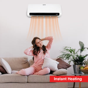 Geepas GWH28518 PTC Ceramic Wall Heater | LED Display | Electronic Temperature Control| 2200W Power | 2 Heat Settings | Remote Control | Timer & Overheat Protection