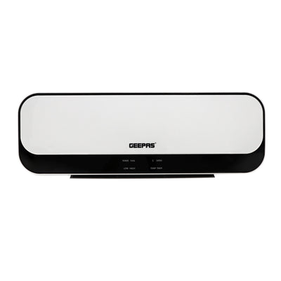 Geepas PTC Ceramic Wall Heater GWH28519 with 2000W power, 2 heat settings, remote control, LED display, 8-hour timer, and overheat protection for safe and efficient heating.
