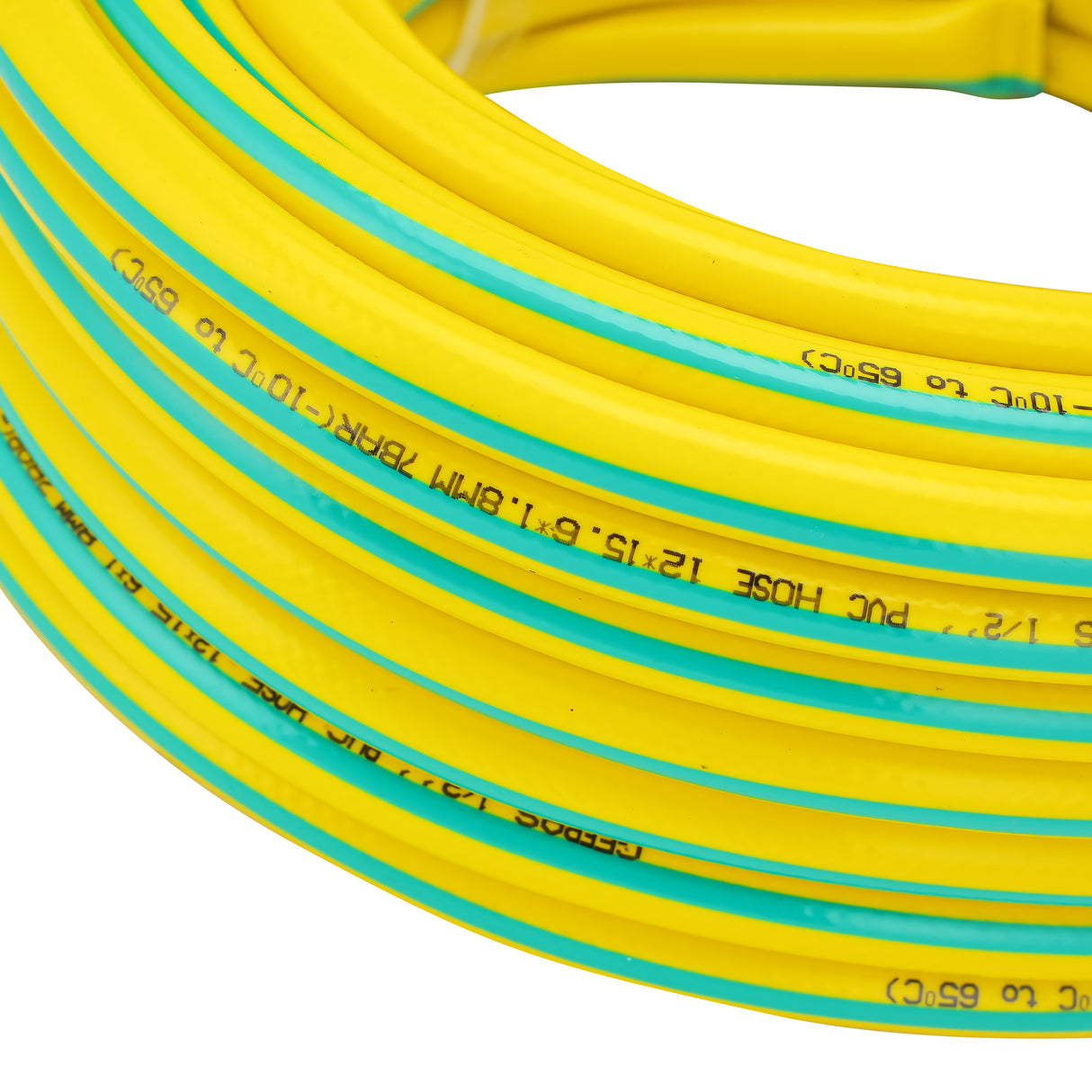 Geepas 1/2 PVC Hose- GWH61153| 25 M, 3-Layer Construction with High Flexibility| Suitable for 7 Bar Pressure, Heat Resistance -10–65 °C| Yellow and green, 1 Year Warranty