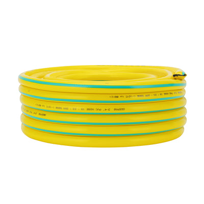 Geepas 3/4 PVC Hose- GWH61155| 25 M, 3-Layer Construction with High Flexibility| Suitable for 5 Bar Pressure, Heat Resistance -10–65 °C| Yellow and green, 1 Year Warranty