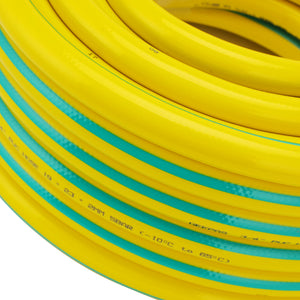 Geepas 3/4 PVC Hose- GWH61155| 25 M, 3-Layer Construction with High Flexibility| Suitable for 5 Bar Pressure, Heat Resistance -10–65 °C| Yellow and green, 1 Year Warranty
