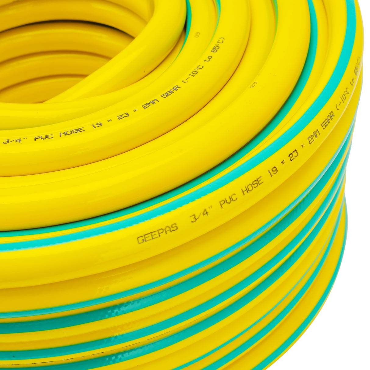 Geepas GWH61156 3/4" PVC Hose | 50M | Durable 3-Layer Flexible Design | Ideal for Gardening, Cleaning & Water Supply | 5 Bar Pressure | -10°C to 65°C | 1-Year Warranty
