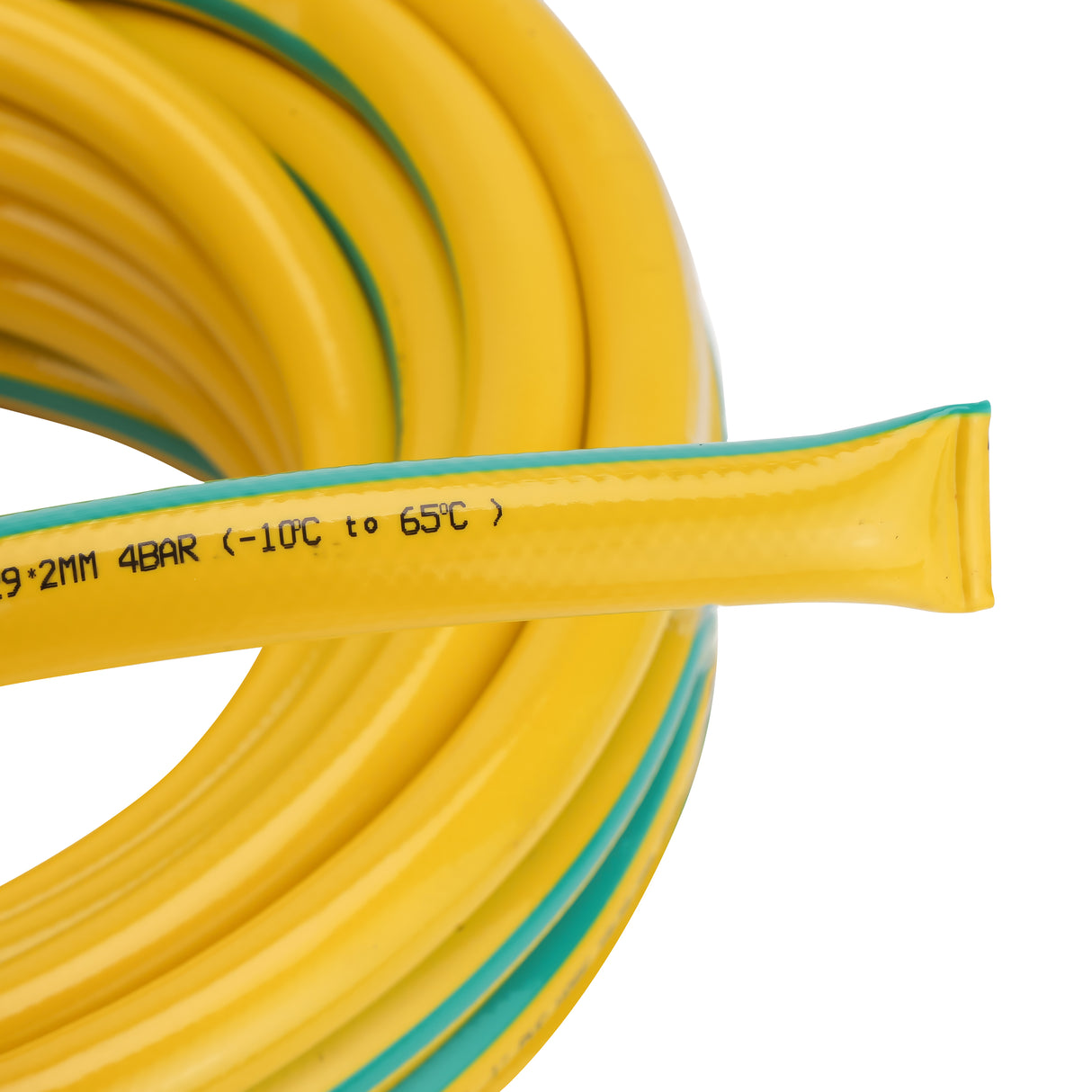 Geepas 1" PVC Hose- GWH61157 | 25M, 3-Layer Flexible Design | For Water Supply, Gardening, Cleaning | 4 Bar Pressure, Heat Resistant -10°C to 65°C | Yellow/Green.