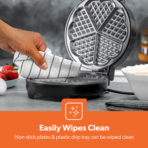 Geepas GWM36538 Heart Waffle Maker | 1000W Power| Adjustable Temperature Control | Non-Stick Cooking Plates | Cool-Touch Handle | Skid-Resistant Feet | 2 Years Warranty