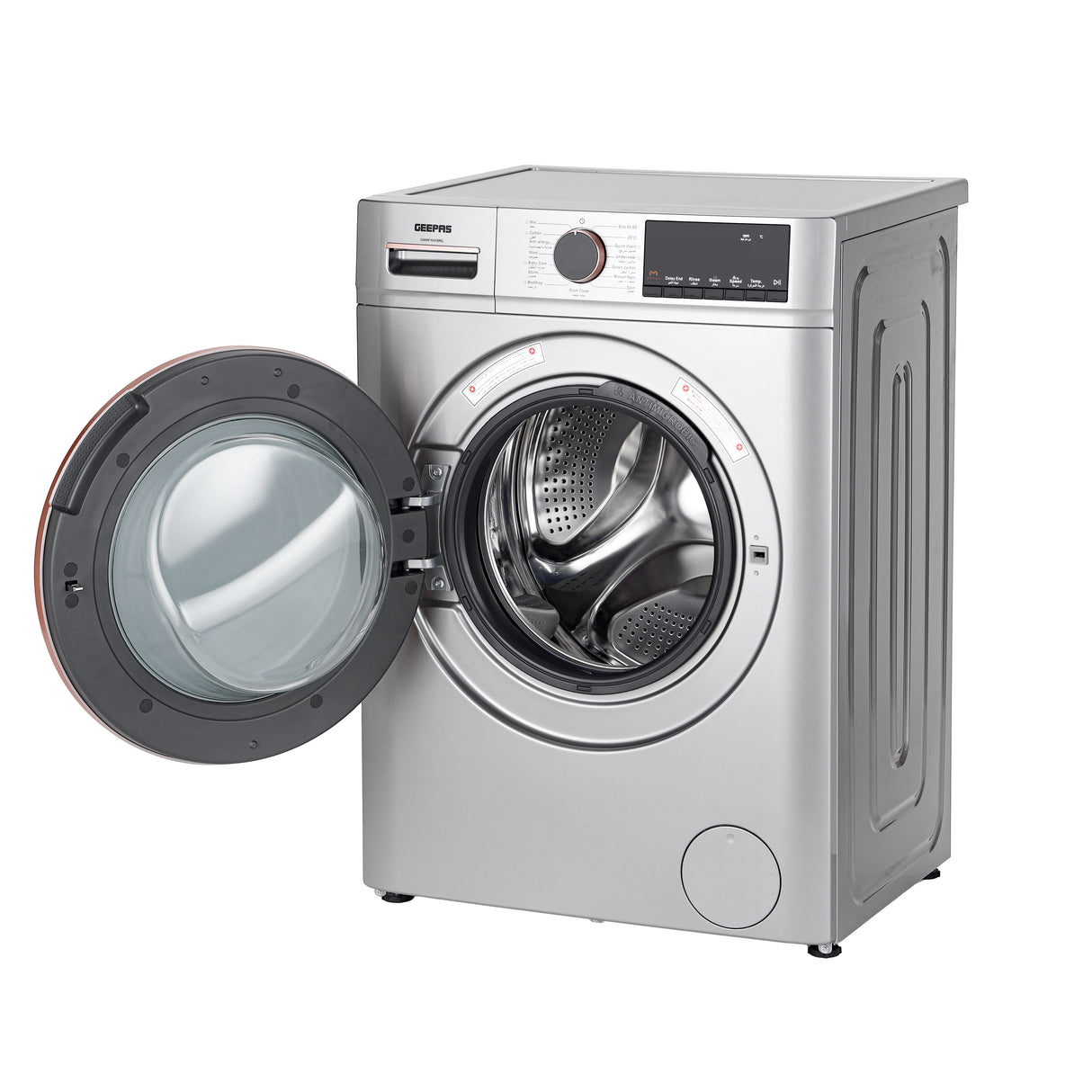 Geepas 10 KG Front Load Washing Machine- GWMF1041SRG/ Fully Automatic, equipped with Multiple Programs including Quick Wash, Delay End, Allergy Care, Cotton, etc