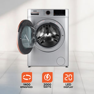 Geepas Front Load Washing Machine GWMF1041SRG | 10KG Capacity| Powerful Motor| Multiple Wash Programs| Energy Efficient Performance| Stylish Design|  1 Year Warranty