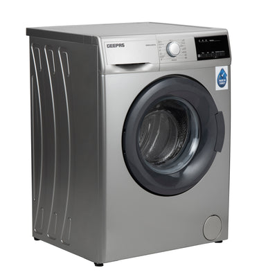 Geepas GWNF6109STN Front Load Washing Machine | 6kg with 15 Wash Programs | Eco-Logic Technology | 1000 RPM Spin Speed | LED Display | Child Lock & Safety Features