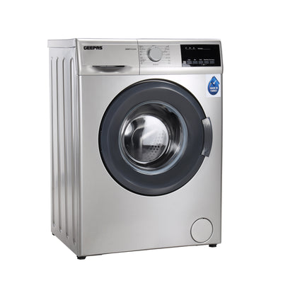 Geepas GWMF7121STV 7kg Fully Automatic Front Load Washing Machine |  15 Wash Programs |  1000 RPM Spin Speed |  EcoLogic System | LED Display & Child Lock Safety