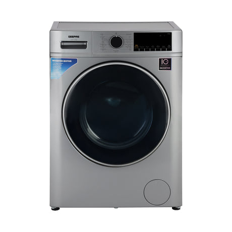 Geepas GWMF7125SRG 7kg Inverter Front Load Washing Machine |  1200 RPM |  16 Wash Programs |  Steam & Quick Wash | LED Display | Stainless Steel Drum & Low Noise System