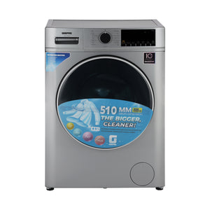 Geepas GWMF7125SRG 7kg Inverter Front Load Washing Machine |  1200 RPM |  16 Wash Programs |  Steam & Quick Wash | LED Display | Stainless Steel Drum & Low Noise System