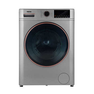 Geepas Front Load Washing Machine- GWMF8140SRG/ Fully Automatic/ LED Display, 8 kg Capacity and 54 L Drum Capacity/ Metallic Grey, 1 Year Warranty
