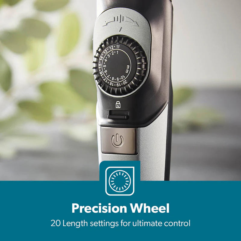 Geepas GTR56042 Rechargeable Hair Trimmer | 1500mAh Li-ion Battery| 20 Length Settings| T Stainless Steel Blade|2 Combs (1–10mm & 11–20mm)| USB Charging| 2 Years Warranty