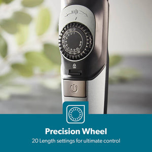 Geepas GTR56042 Rechargeable Hair Trimmer | 1500mAh Li-ion Battery| 20 Length Settings| T Stainless Steel Blade|2 Combs (1–10mm & 11–20mm)| USB Charging| 2 Years Warranty