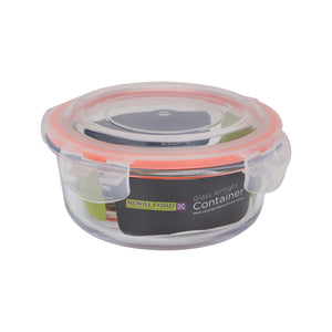 Royalford RF9502 Glass Airtight Container | Borosilicate Heat-Resistant Food Storage Box | Lock Lid | Leakproof Design | Microwave, Freezer &  Dishwasher Safe Design