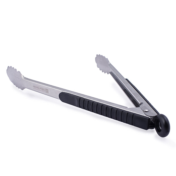 Royalford RF2042-FT12 12 inch food tong|  ergonomic design, gripped handle and auto lock mechanism| dishwasher safe, ideal for cooking, grilling & serving food|