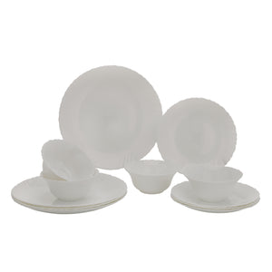Royalford RF10287 12-Piece Opalware Dinner Set |  Elegant White Tableware with Durable Opal Glass Material | Dishwasher Safe | Freezer Safe |  Lightweight Design