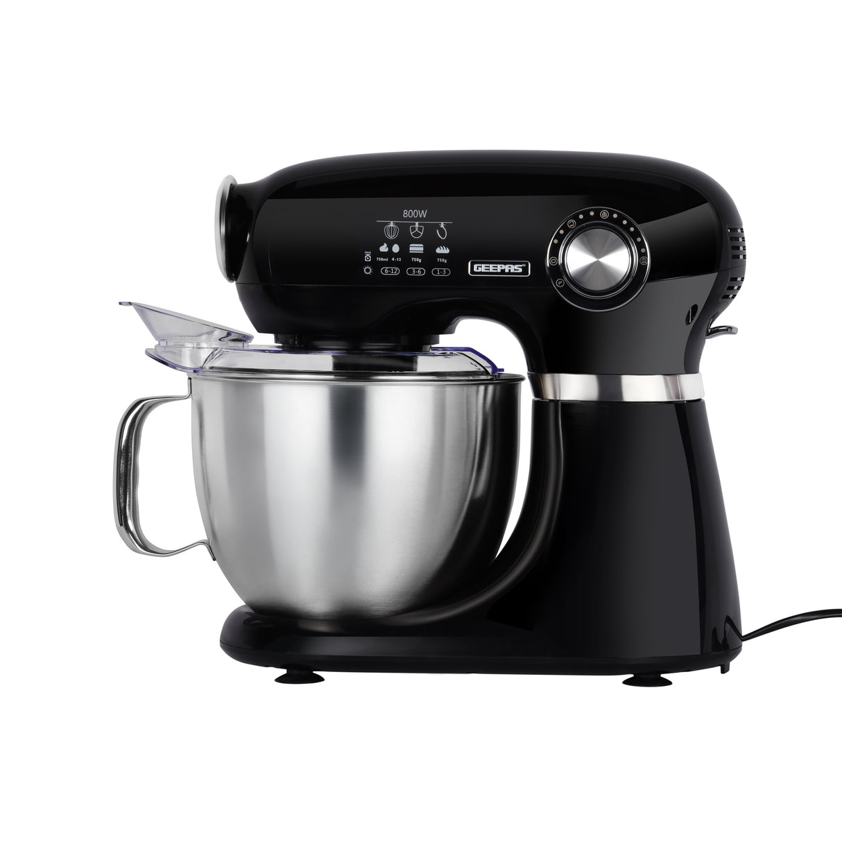 Geepas GSM43013 3-in-1 Stand Mixer 5L | 800W, 7-Speed Kitchen Mixer |  Stainless Steel Bowl | 3-in-1 functionality  | Stainless steel wire whisk attachment |Tilt-head design