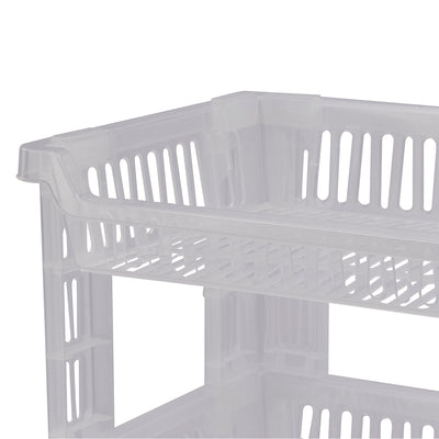 Royalford 4-Layer Vegetable Rack RF10879 | Transparent Premium Plastic Storage Stand | Space-Saving Design | Easy Assembly |  Efficient 4-Tier Kitchen Organizer