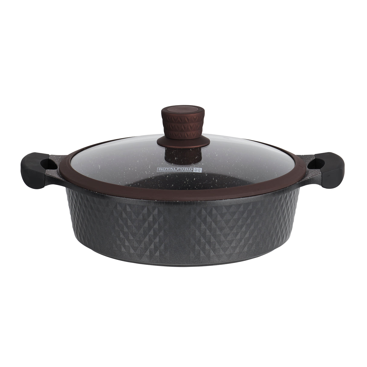 Die-Cast Cookware Set with Durable Granite Coating, RF10336 | 10 Pcs Cookware | Tempered Glass Lid | Heavy-Duty Bakelite Handles | Compatible with Multiple Hob