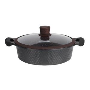 Die-Cast Cookware Set with Durable Granite Coating, RF10336 | 10 Pcs Cookware | Tempered Glass Lid | Heavy-Duty Bakelite Handles | Compatible with Multiple Hob