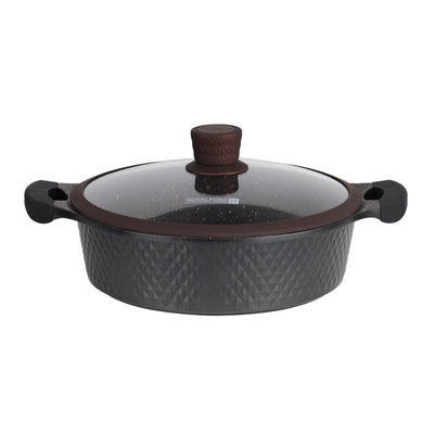 Die-Cast Cookware Set with Durable Granite Coating, RF10336 | 10 Pcs Cookware | Tempered Glass Lid | Heavy-Duty Bakelite Handles | Compatible with Multiple Hob