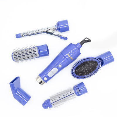 Geepas GH715 6-in-1 Hair Styler 750W - 2 Speed Settings, Overheat Protection, 360 Swivel Cord & Cool Function - Multi-Functional Salon Hair Styler | 2 Years Warranty