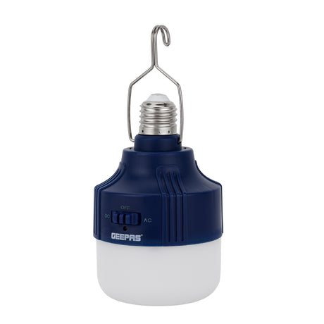 Geepas GESL55094 Rechargeable LED Bulb | AC/DC Emergency Light with Lithium Battery |  Energy-efficient technology |  Long service life of up to 15,000 hours |Lightweight