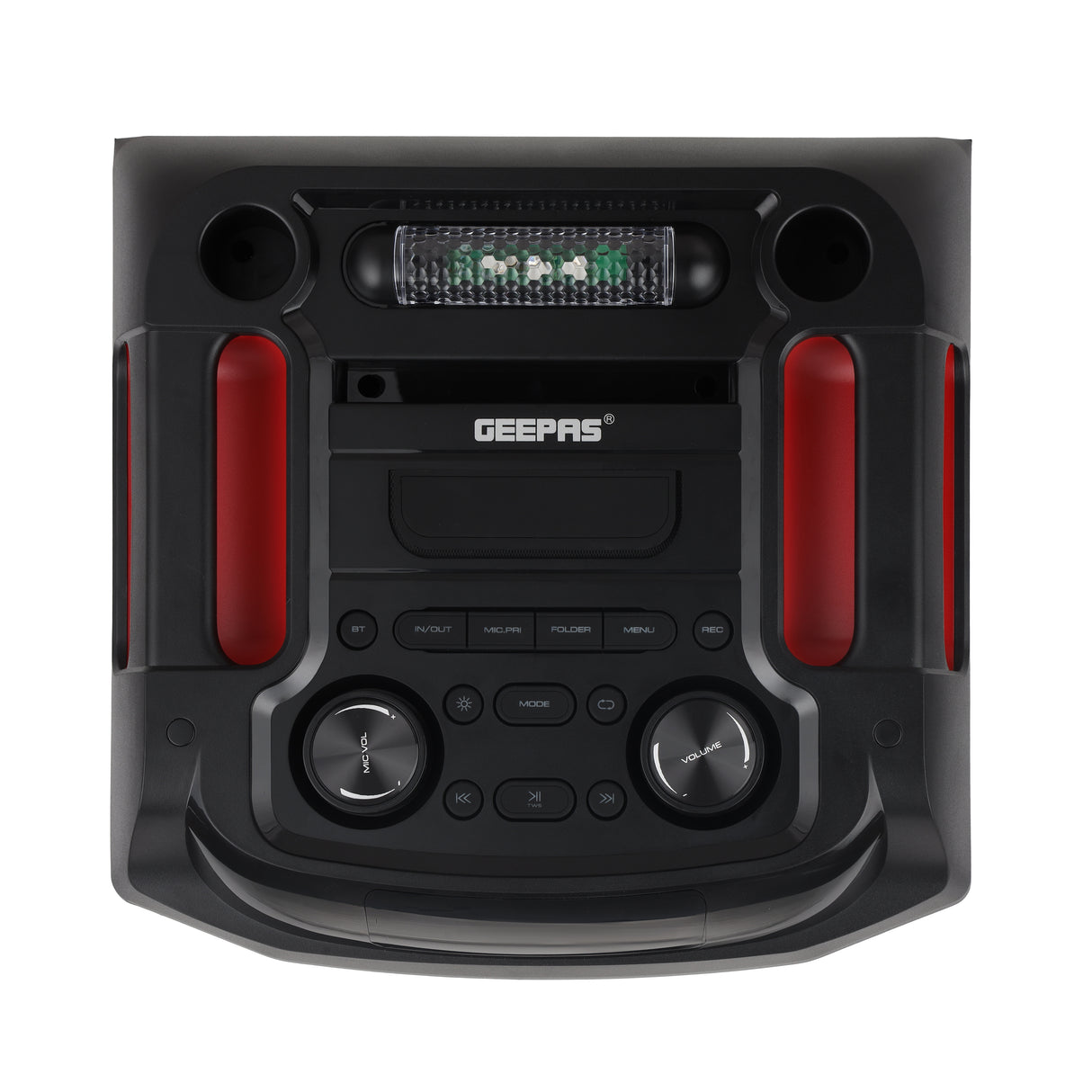 Geepas GMS11153 Rechargeable Professional Speaker with UHF Mic | Bluetooth Party Speaker | True Wireless Stereo |UHF wireless microphone | External DC 12V power input