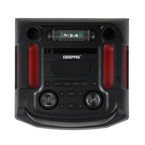 Geepas GMS11153 Rechargeable Professional Speaker with UHF Mic | Bluetooth Party Speaker | True Wireless Stereo |UHF wireless microphone | External DC 12V power input