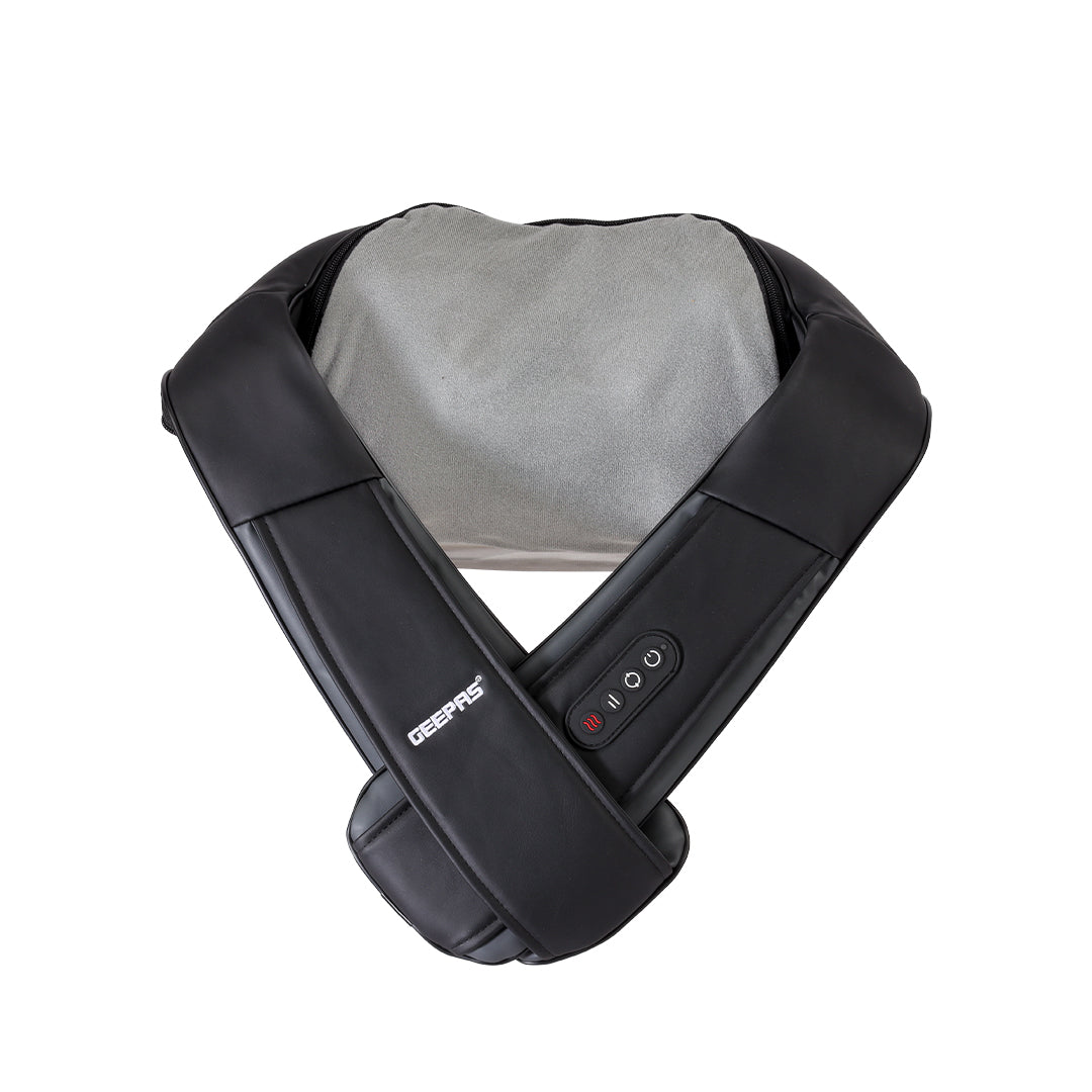 Geepas GM86106 Neck & Shoulder Massager | Shiatsu Massage with Rechargeable Battery, Heat Function, Multi-Speed Settings, Portable & Ergonomic Design for Relaxation