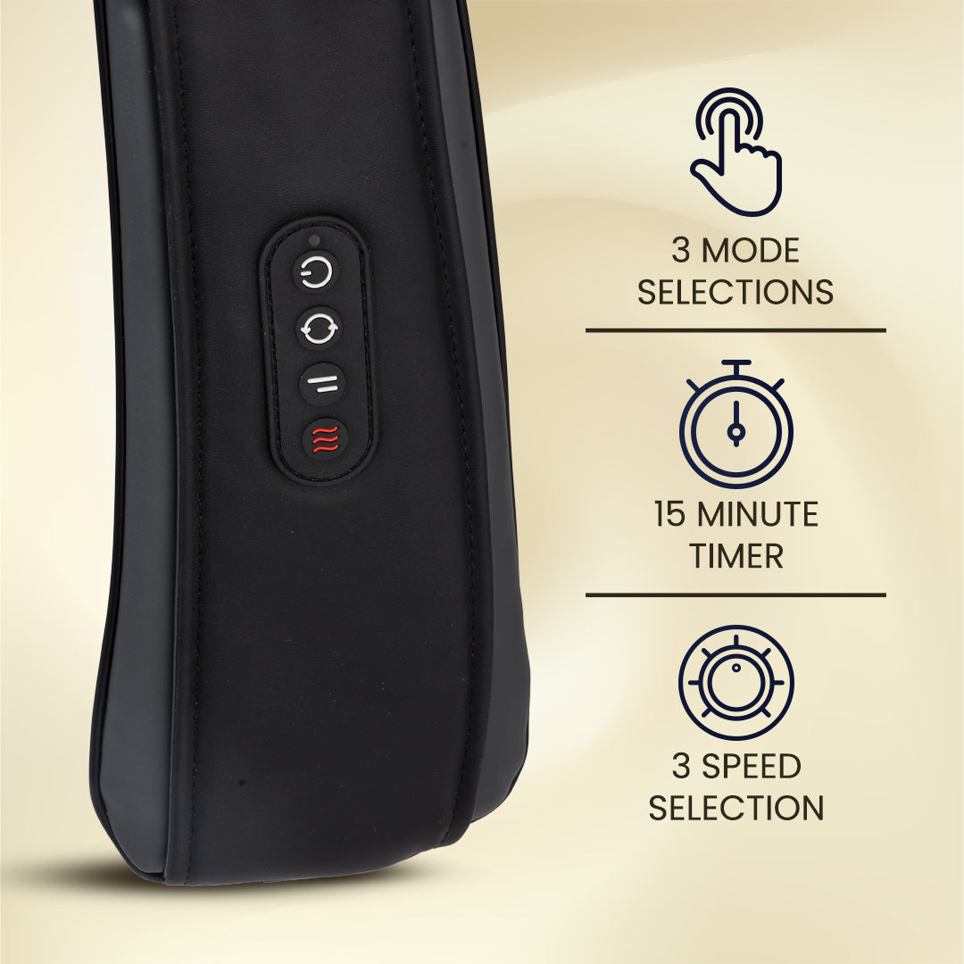 Geepas GM86106 Neck & Shoulder Massager | Shiatsu Massage with Rechargeable Battery, Heat Function, Multi-Speed Settings, Portable & Ergonomic Design for Relaxation