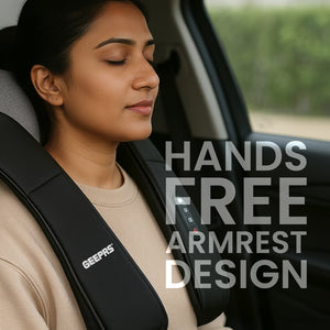 Geepas GM86106 Neck & Shoulder Massager | Shiatsu Massage with Rechargeable Battery, Heat Function, Multi-Speed Settings, Portable & Ergonomic Design for Relaxation