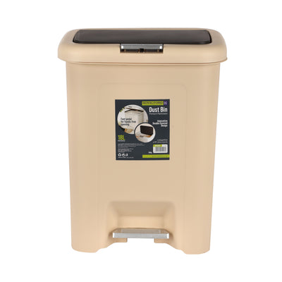 Royalford RF12247 18L Plastic Dust Bin | Foot Pedal & Double Lid for Home, Kitchen & Office Use | Hands-Free Hygienic Waste Disposal with Durable Premium Design