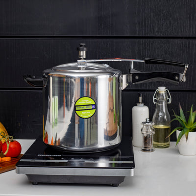 Royalford RF10014 7L Aluminium Inner Lid Pressure Cooker | Virgin Aluminium Body | Improved Pressure Regulator | Free Extra Gasket & Safety Valve | Efficient Cooking