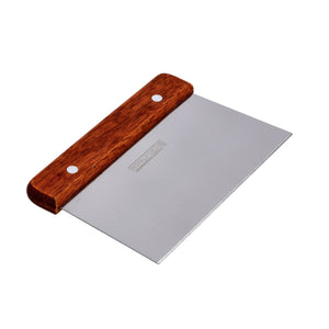 Royalford RF10035 Kitchen Scraper with Stainless Steel Blade & Wooden Handle| 15cm Wide Blade| Dishwasher-Safe| Shock-Resistant Design | Dough Handling & Kitchen Prep