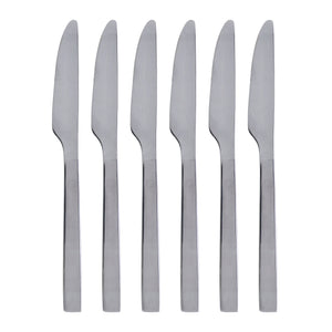 Royalford RF10070 Stainless Steel Table Knife Set 6 Pcs | Strong Sharp Rust-Resistant Dining Knife | Comfortable Grip | Safe Edges & Elegant Long Lasting Cutlery Design