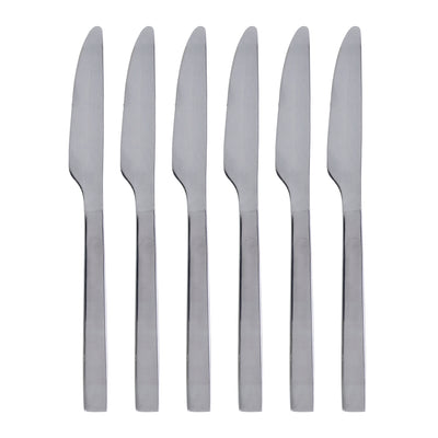 Royalford RF10070 Stainless Steel Table Knife Set 6 Pcs | Strong Sharp Rust-Resistant Dining Knife | Comfortable Grip | Safe Edges & Elegant Long Lasting Cutlery Design