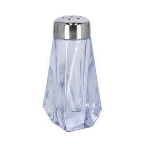 Royalford RF10077 Crystalia Pepper Shaker Clear Glass Seasoning Shaker | Stainless Steel Lid for Dining Table | Restaurant Use | Elegant Design | Durable & Easy Dispensing