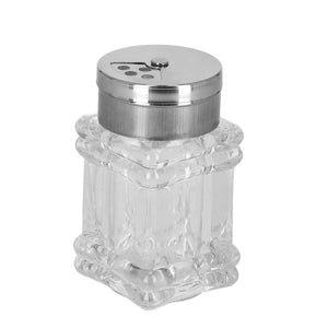 Royalford RF10078 Crystalia Salt Shaker Clear Glass Salt Dispenser | Stainless Steel Lid for Dining Table &  Restaurant Use | Elegant Design & Easy Controlled Dispensing