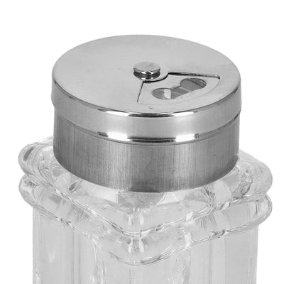 Royalford RF10078 Crystalia Salt Shaker Clear Glass Salt Dispenser | Stainless Steel Lid for Dining Table &  Restaurant Use | Elegant Design & Easy Controlled Dispensing
