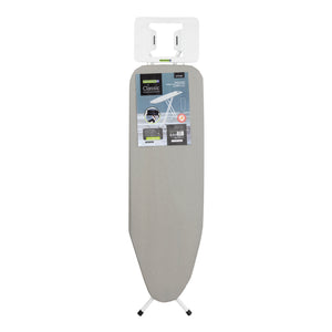 Royalford RF10089 Classic Ironing Board | Adjustable Height | Heat-Resistant Metallic Coated Cotton Cover | 8mm Foam Pad & Strong Foldable Heavy Duty Steel Design