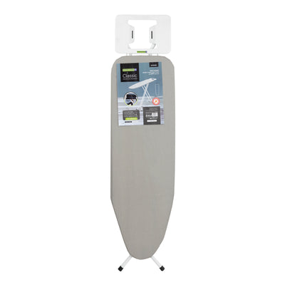 Royalford RF10089 Classic Ironing Board | Adjustable Height | Heat-Resistant Metallic Coated Cotton Cover | 8mm Foam Pad & Strong Foldable Heavy Duty Steel Design